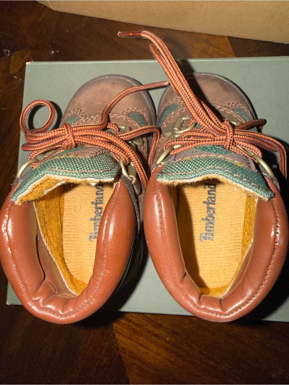 Timberland baby Brown and Green Lace-Up Hiking Boots